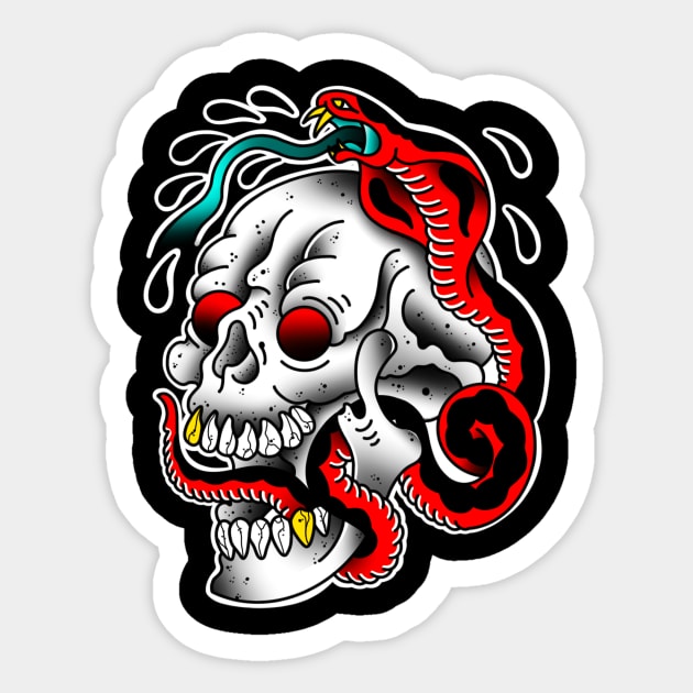 Skull & Snake Sticker by Tattoos By A.G.